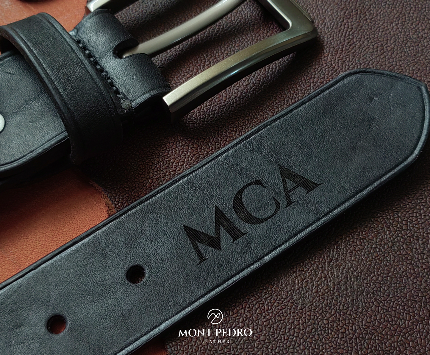 Handcrafted Buffalo Leather Belt - Black