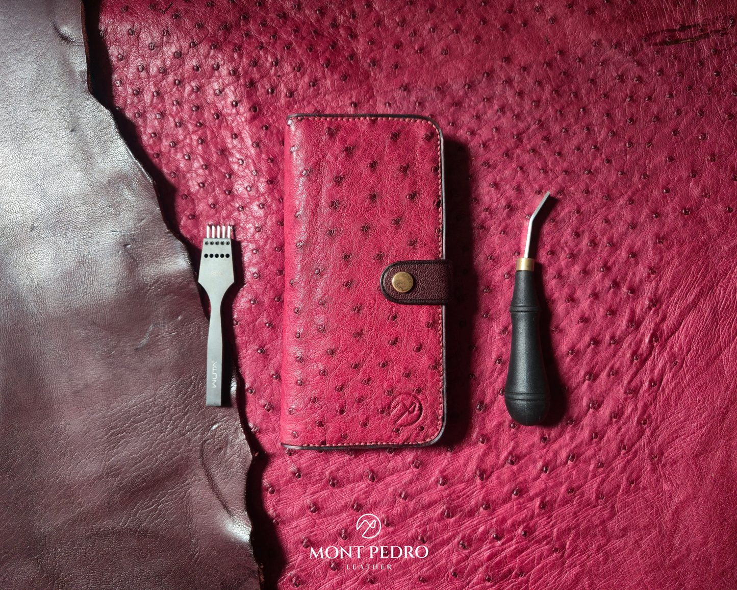 The Sentinel - Burgundy Ostrich