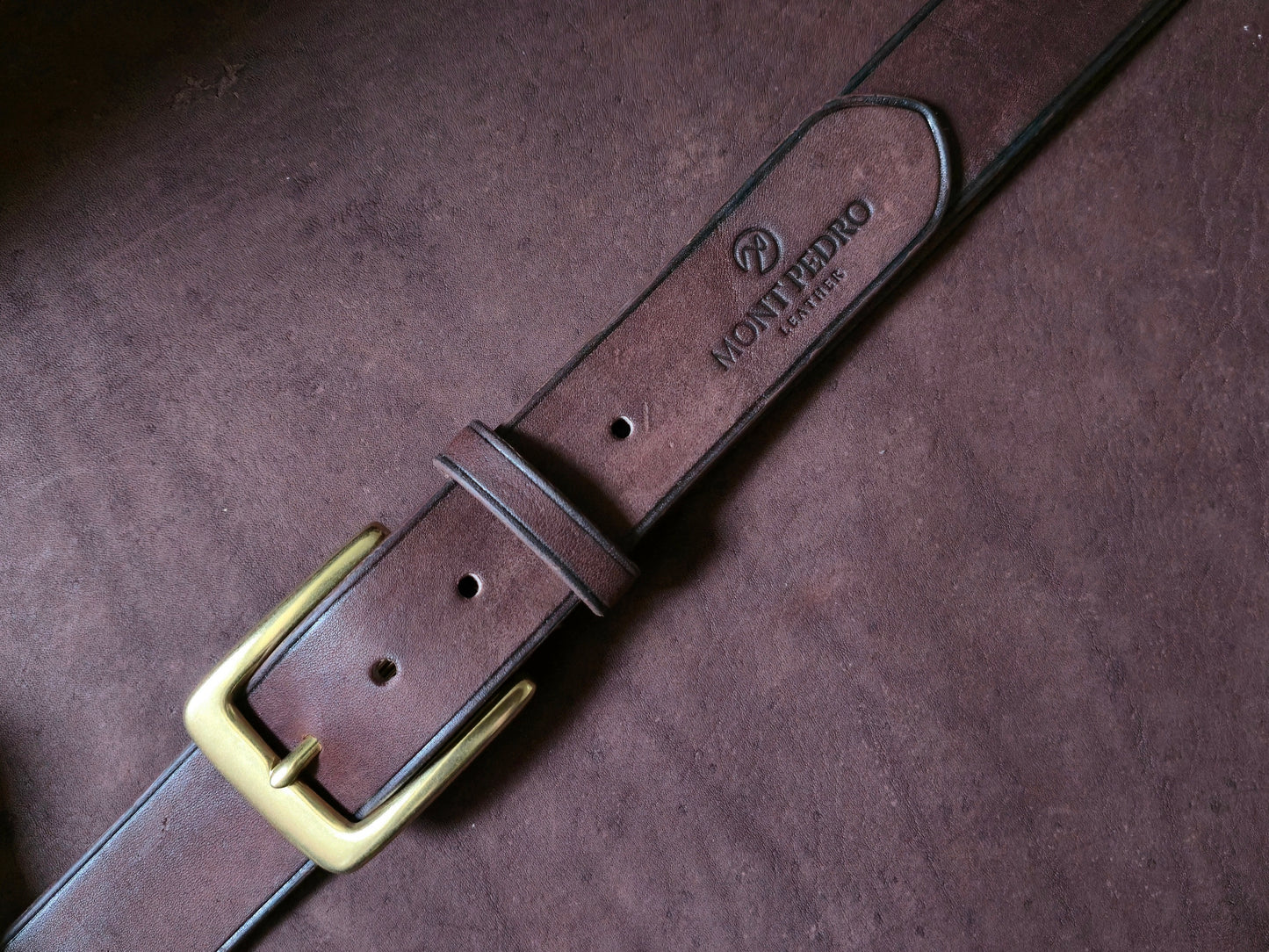 Handcrafted Buffalo Leather Belt - Coffee Brown