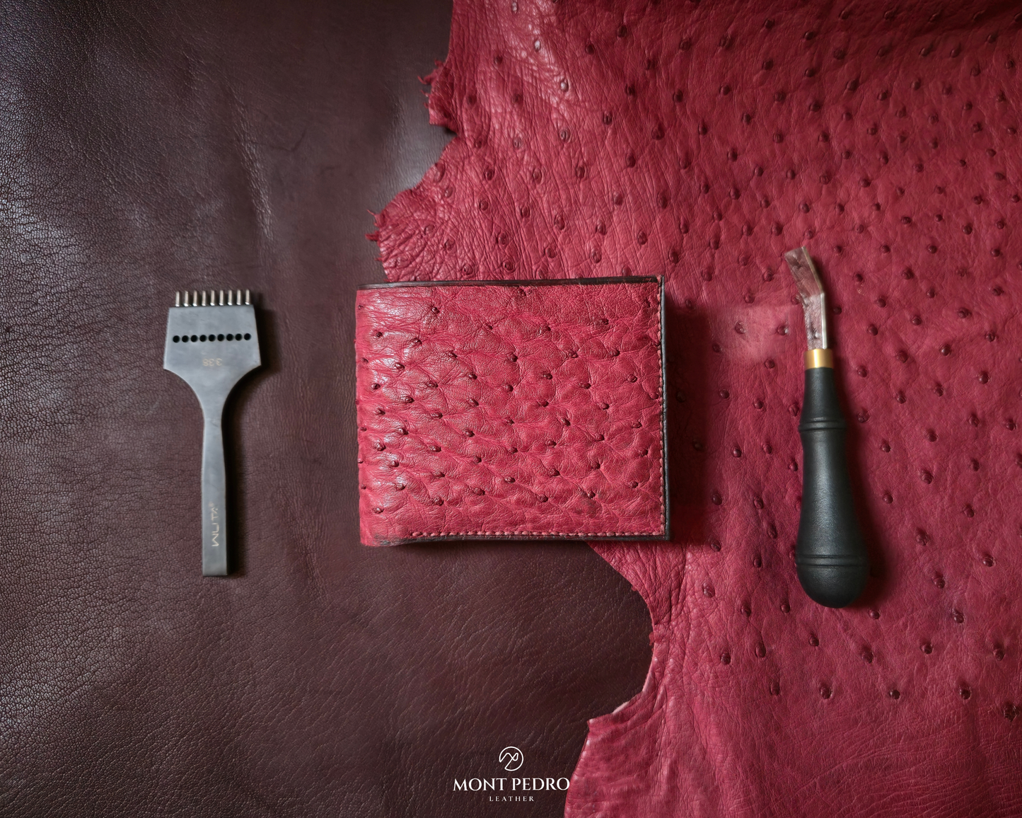 The Vertex - Burgundy Ostrich