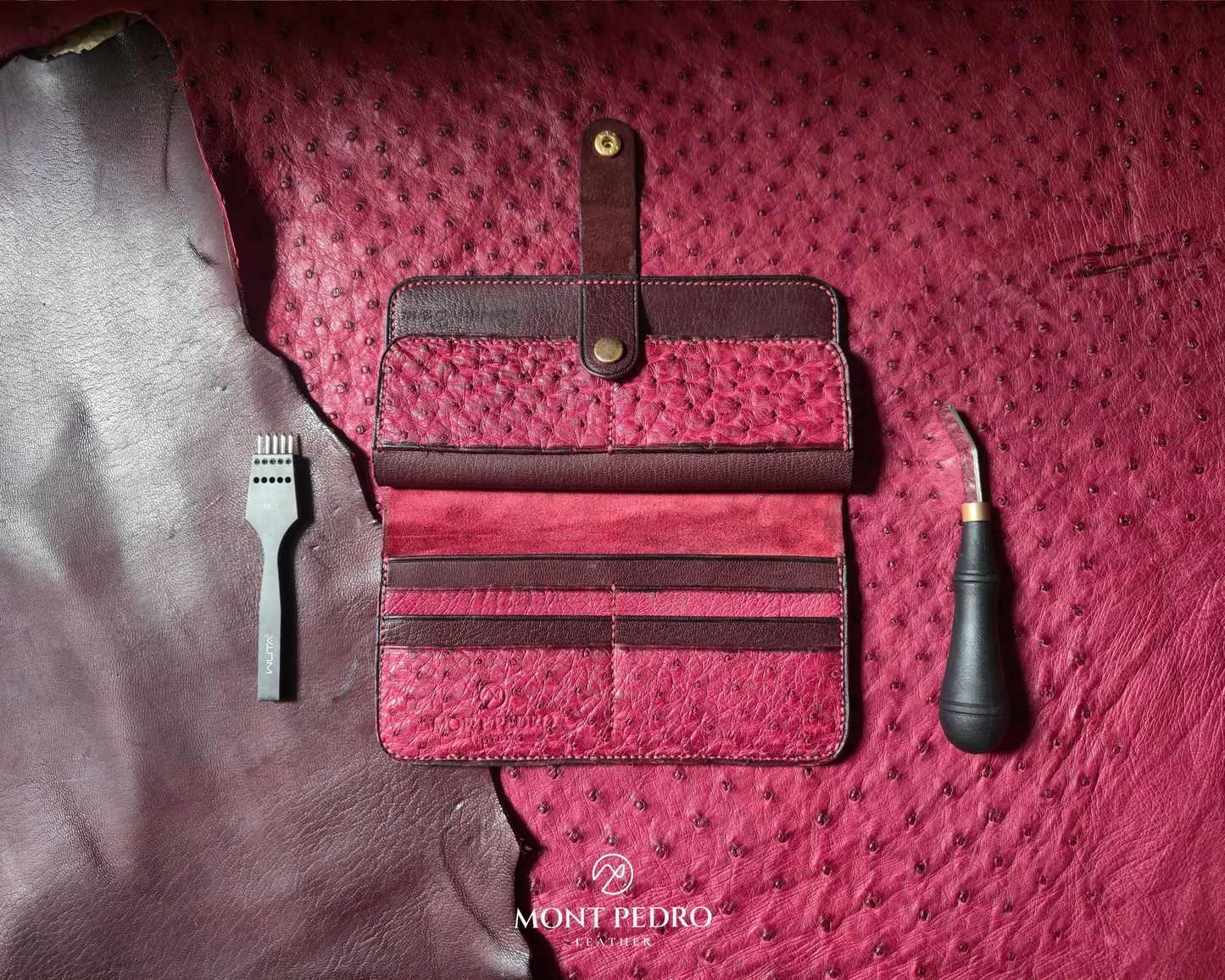 The Sentinel - Burgundy Ostrich