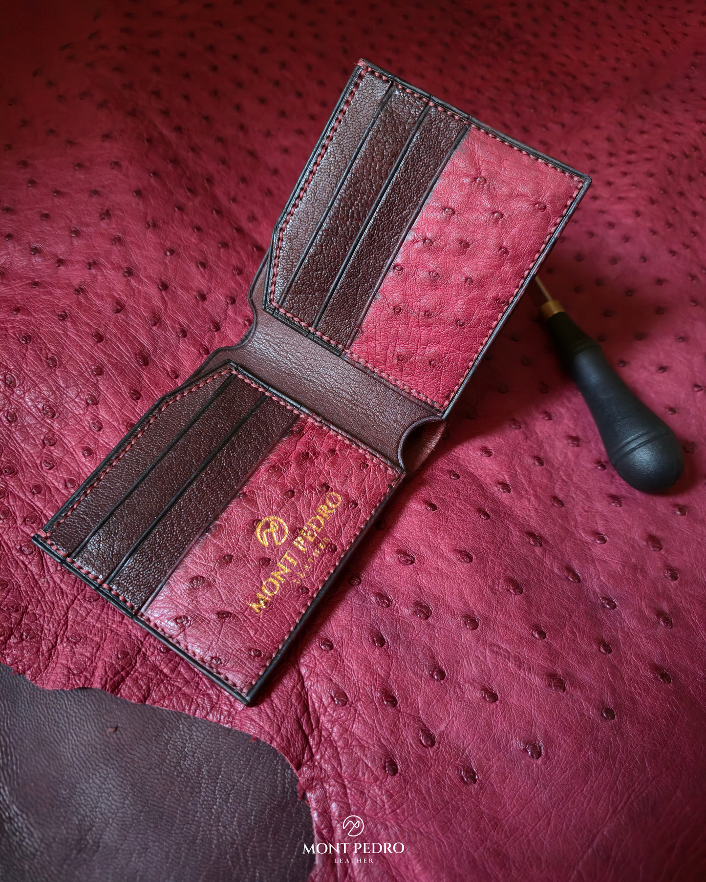 The Vertex - Burgundy Ostrich