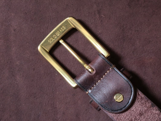 Handcrafted Buffalo Leather Belt - Coffee Brown