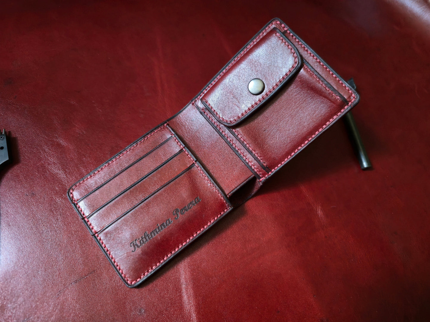 The Classic Bifold - Crimson Red