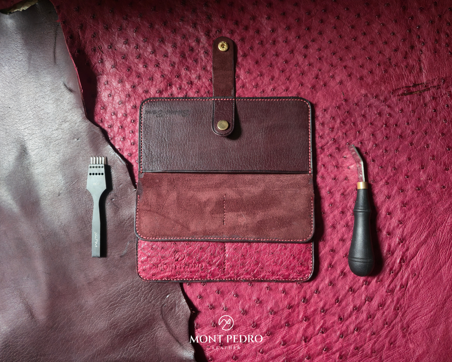 The Sentinel - Burgundy Ostrich