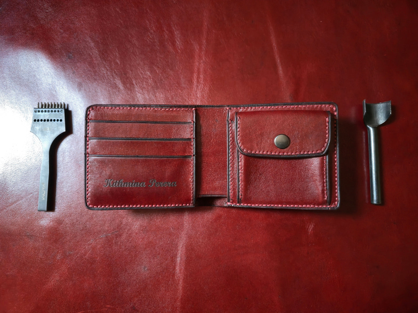 The Classic Bifold - Crimson Red