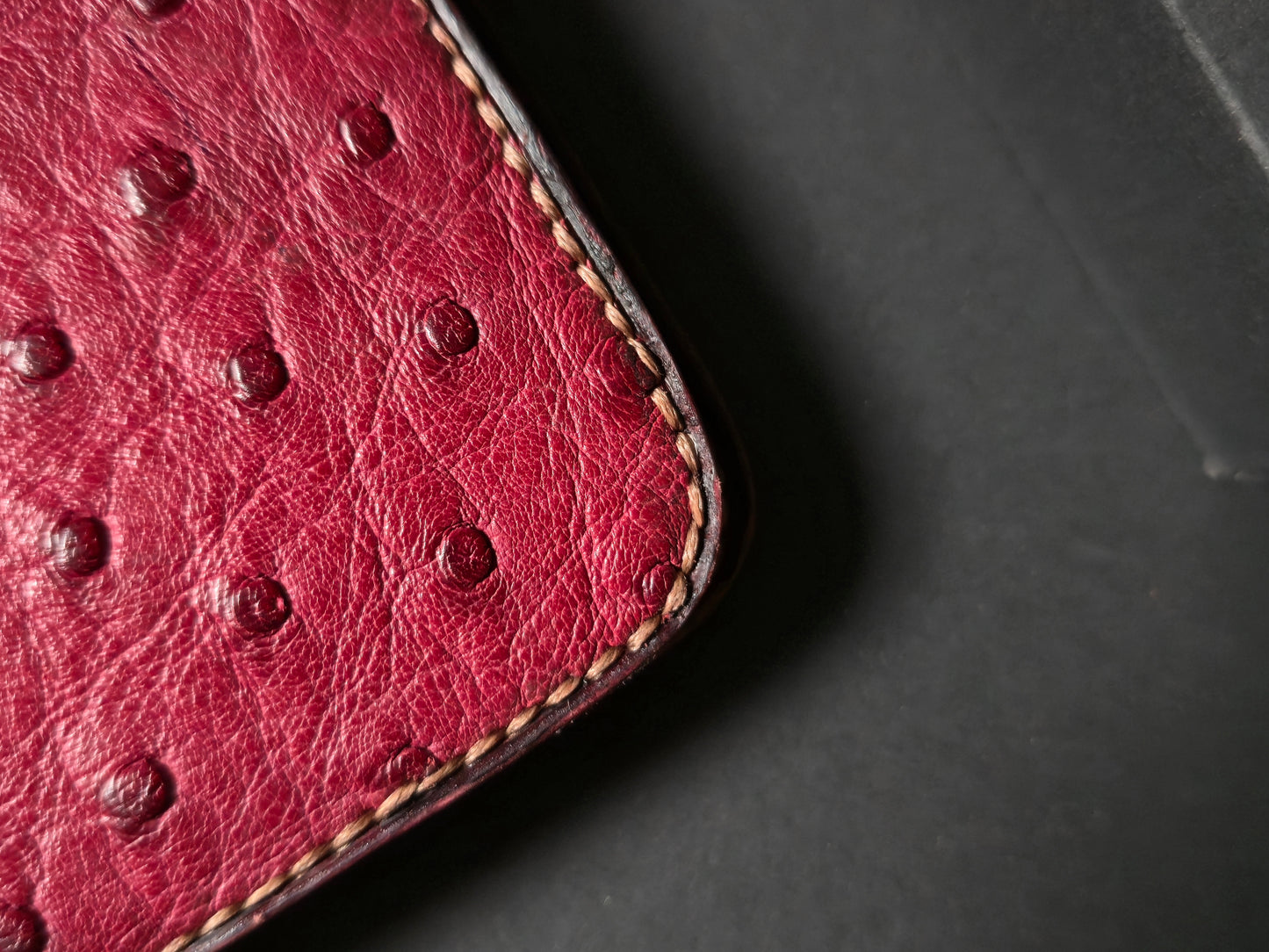 The Sentinel V2 - Burgundy Ostrich & Cognac