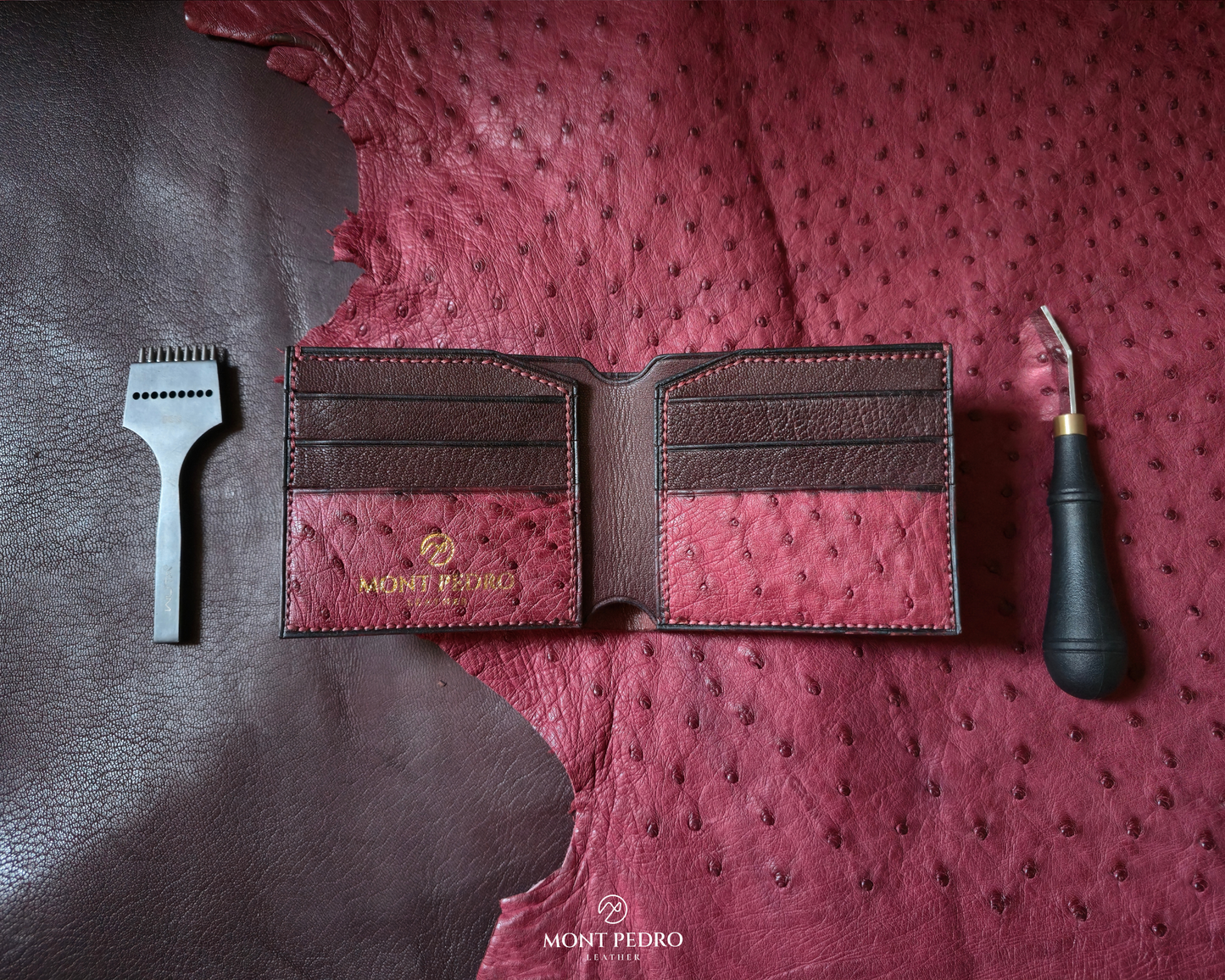 The Vertex - Burgundy Ostrich