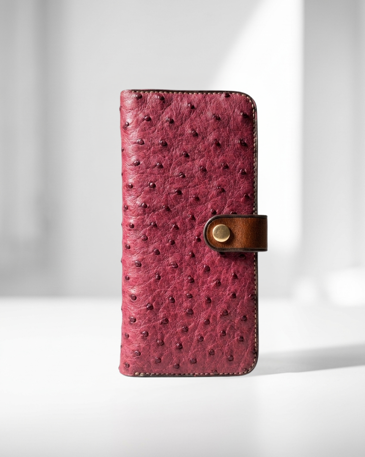 The Sentinel V2 - Burgundy Ostrich & Cognac