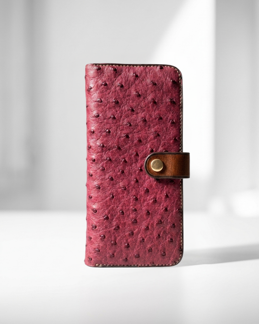 The Sentinel V2 - Burgundy Ostrich & Cognac